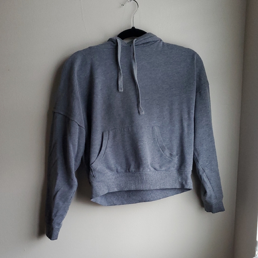 Lucky Brand Heather Gray Cropped Hoodie